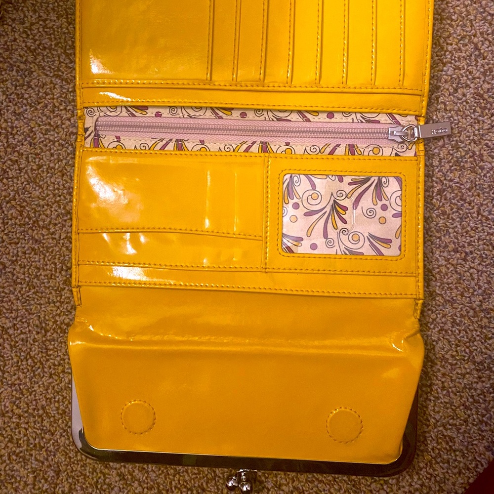 Hobo large leather rich yellow wallet